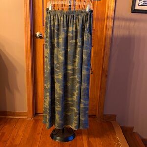 Three Bird Nest Camouflage Maxi Skirt